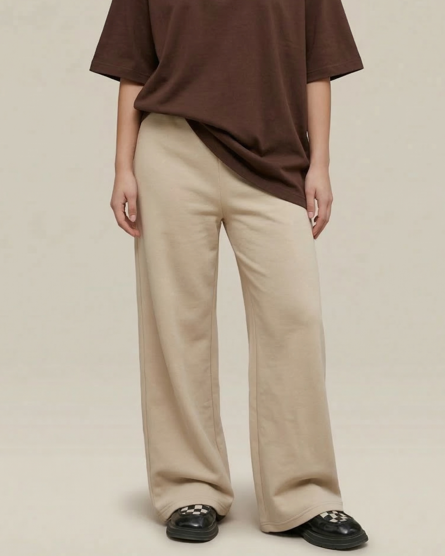 Wide Flow Pant – Beige