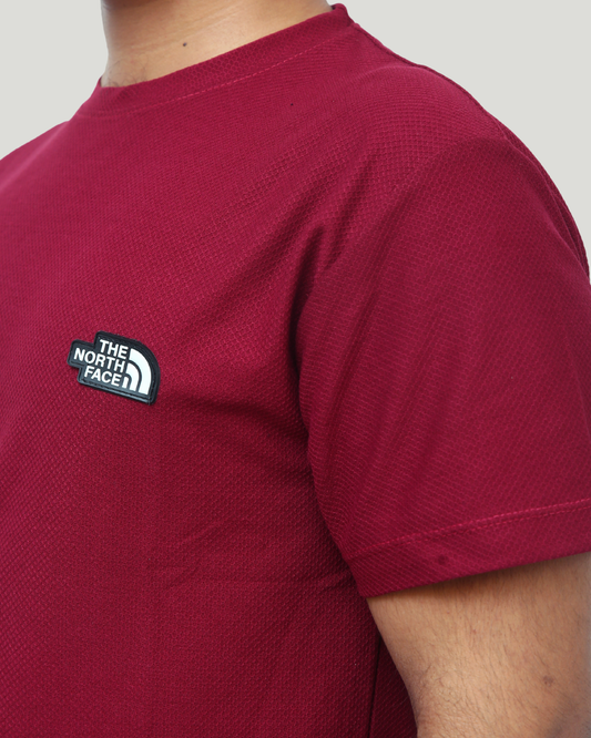 Classic Popcorn Knit Tee – Maroon