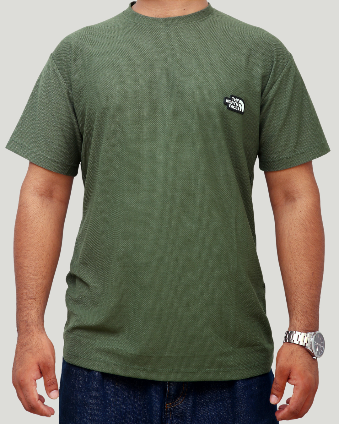 Classic Popcorn Knit Tee – Olive Green