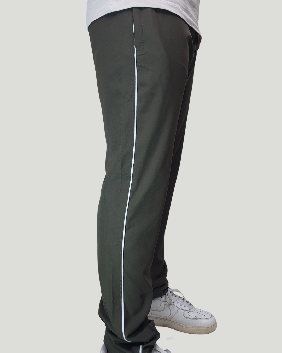 Unisex Straight Fit Piping Trouser – Olive Green