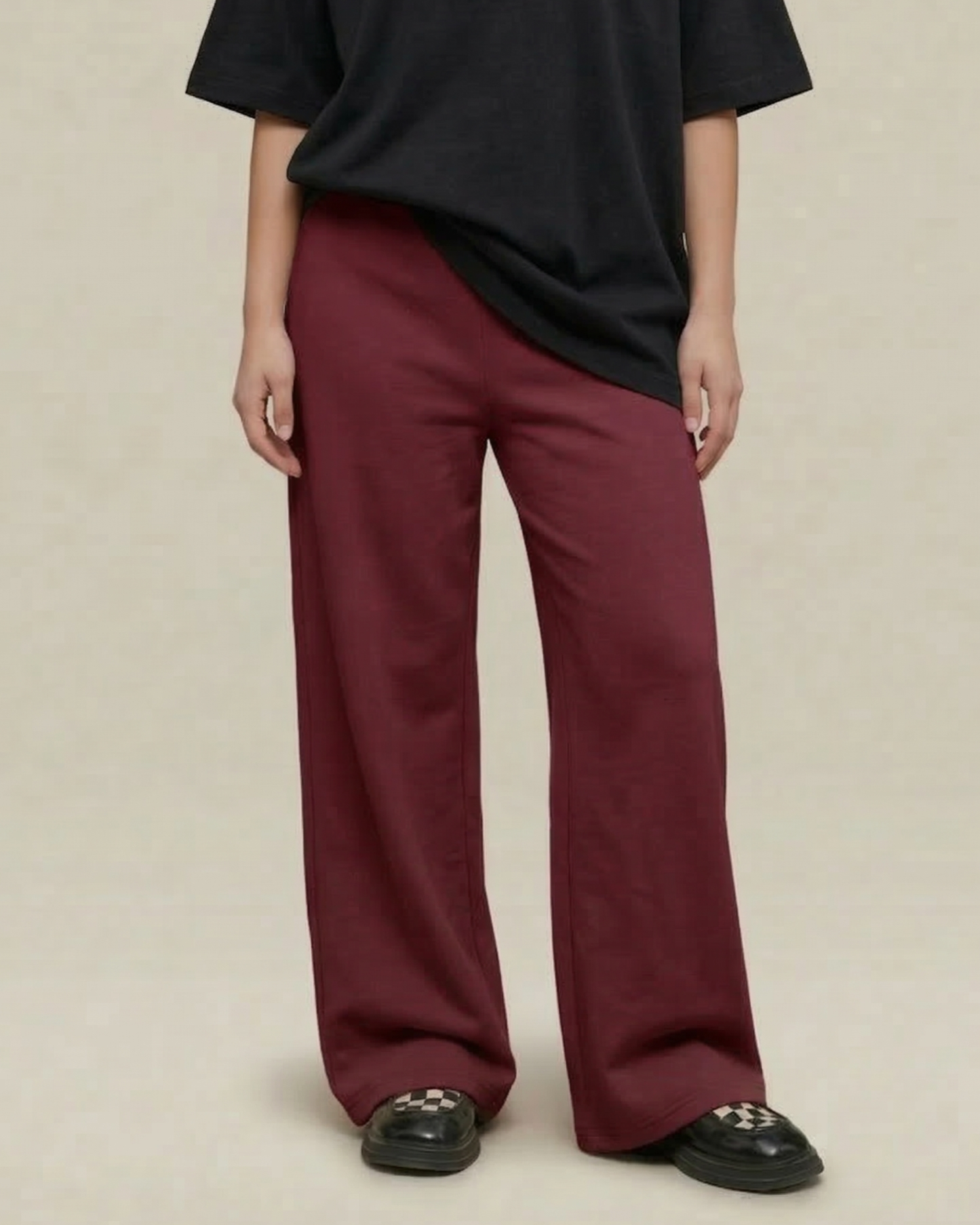 Wide Flow Pant – Maroon