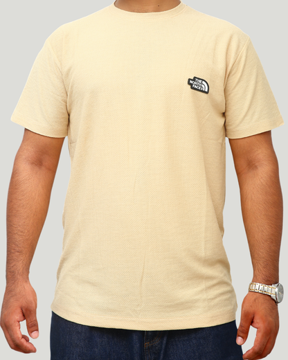 Classic Popcorn Knit Tee – Beige
