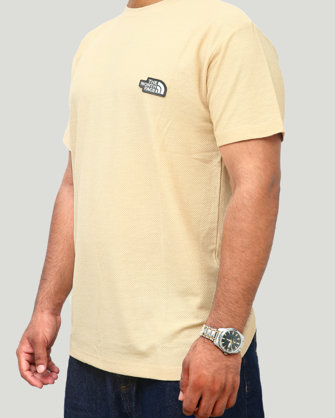 Classic Popcorn Knit Tee – Beige