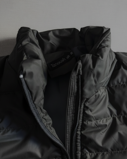 Stand Collar Puffer Jacket – Black