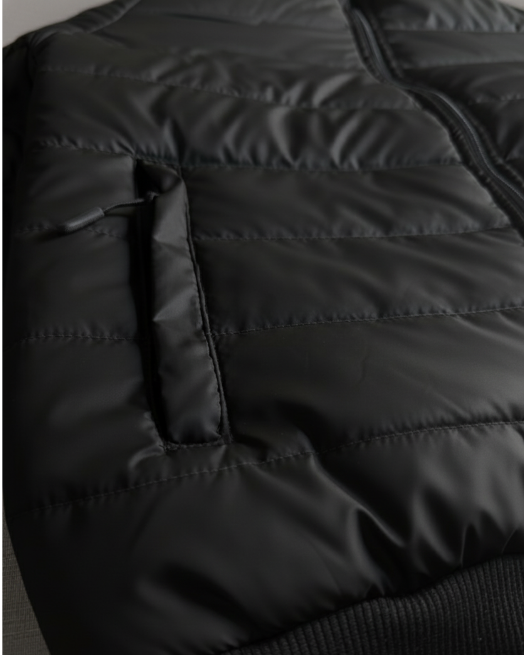 Stand Collar Puffer Jacket – Black