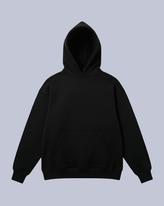 Oversize Basic Hoodie – Black