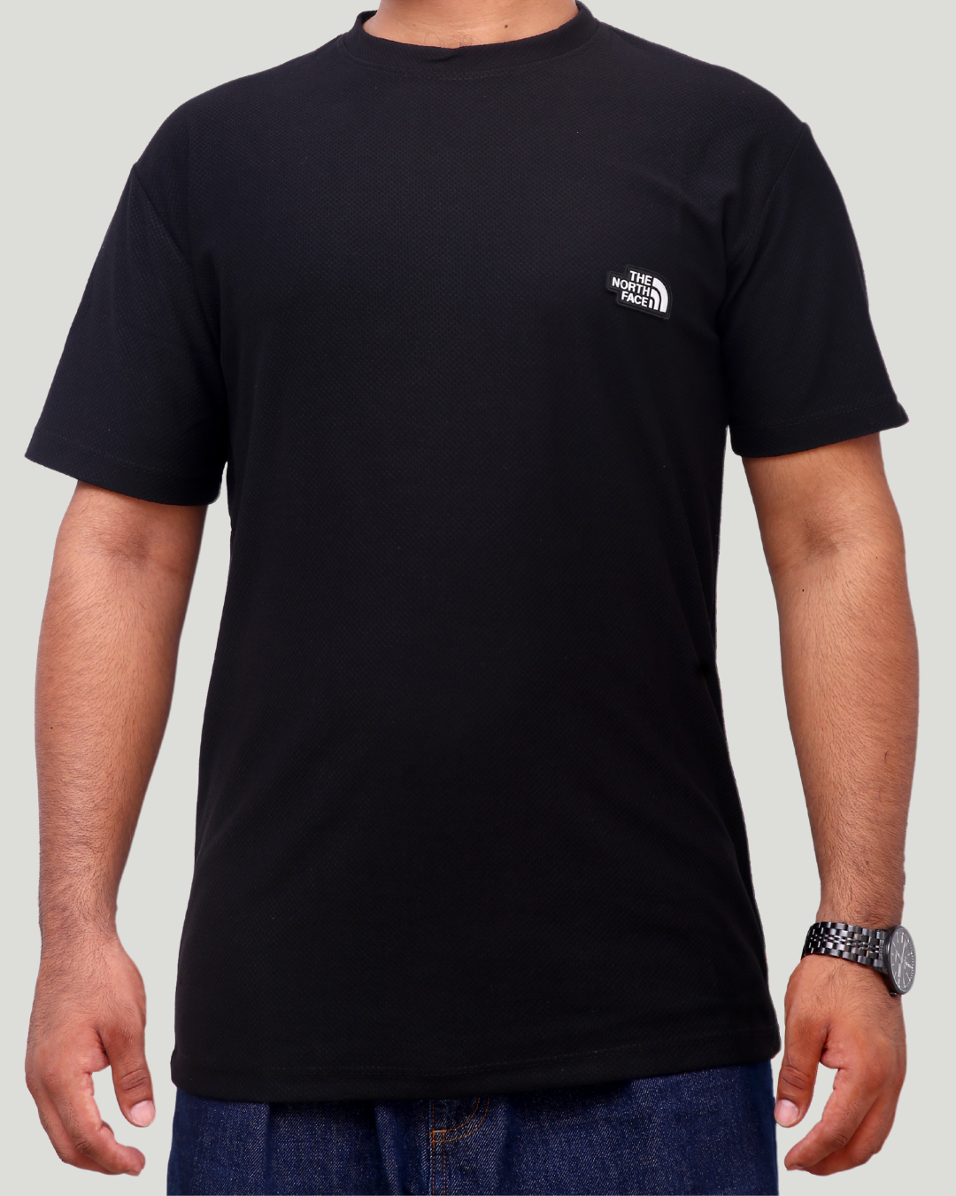 Classic Popcorn Knit Tee – Black & White