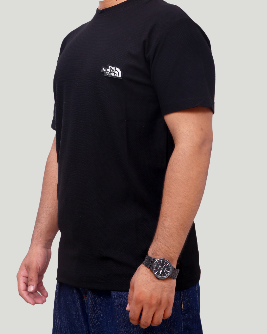 Classic Popcorn Knit Tee – Black & White