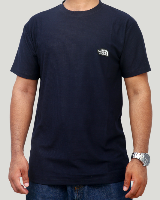 Classic Popcorn Knit Tee – Dark Blue