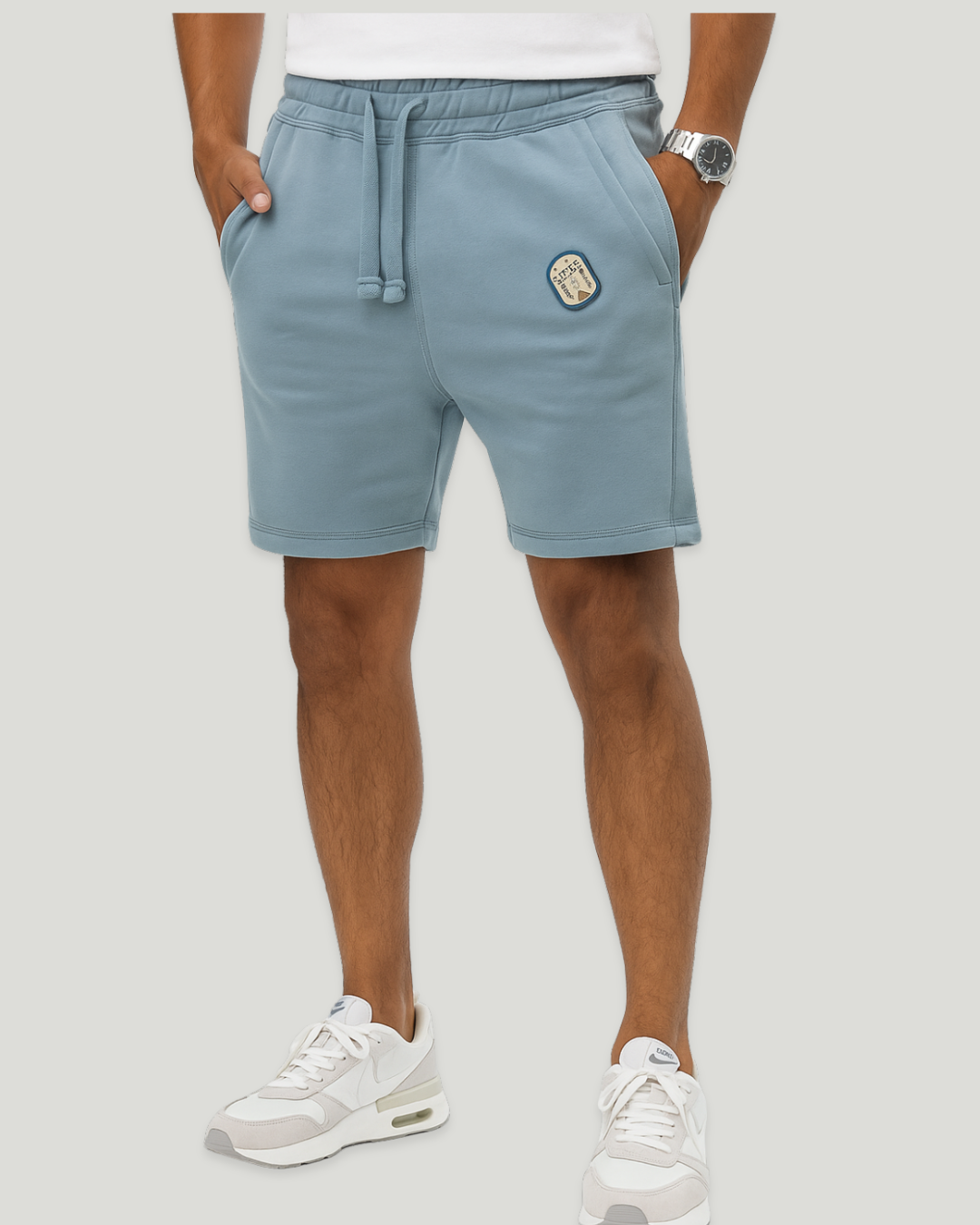 Cafe Patch Shorts – Blue