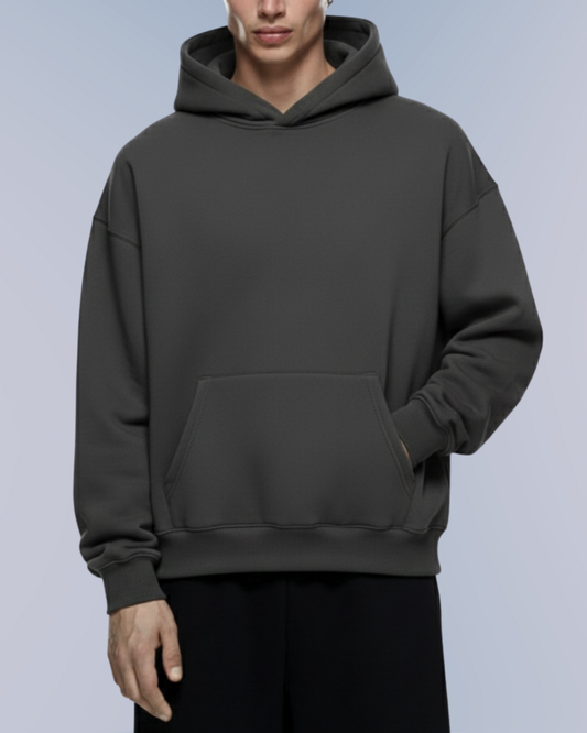 Oversize Basic Hoodie – Charcoal Grey