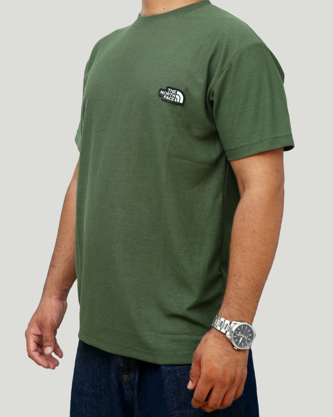 Classic Popcorn Knit Tee – Olive Green