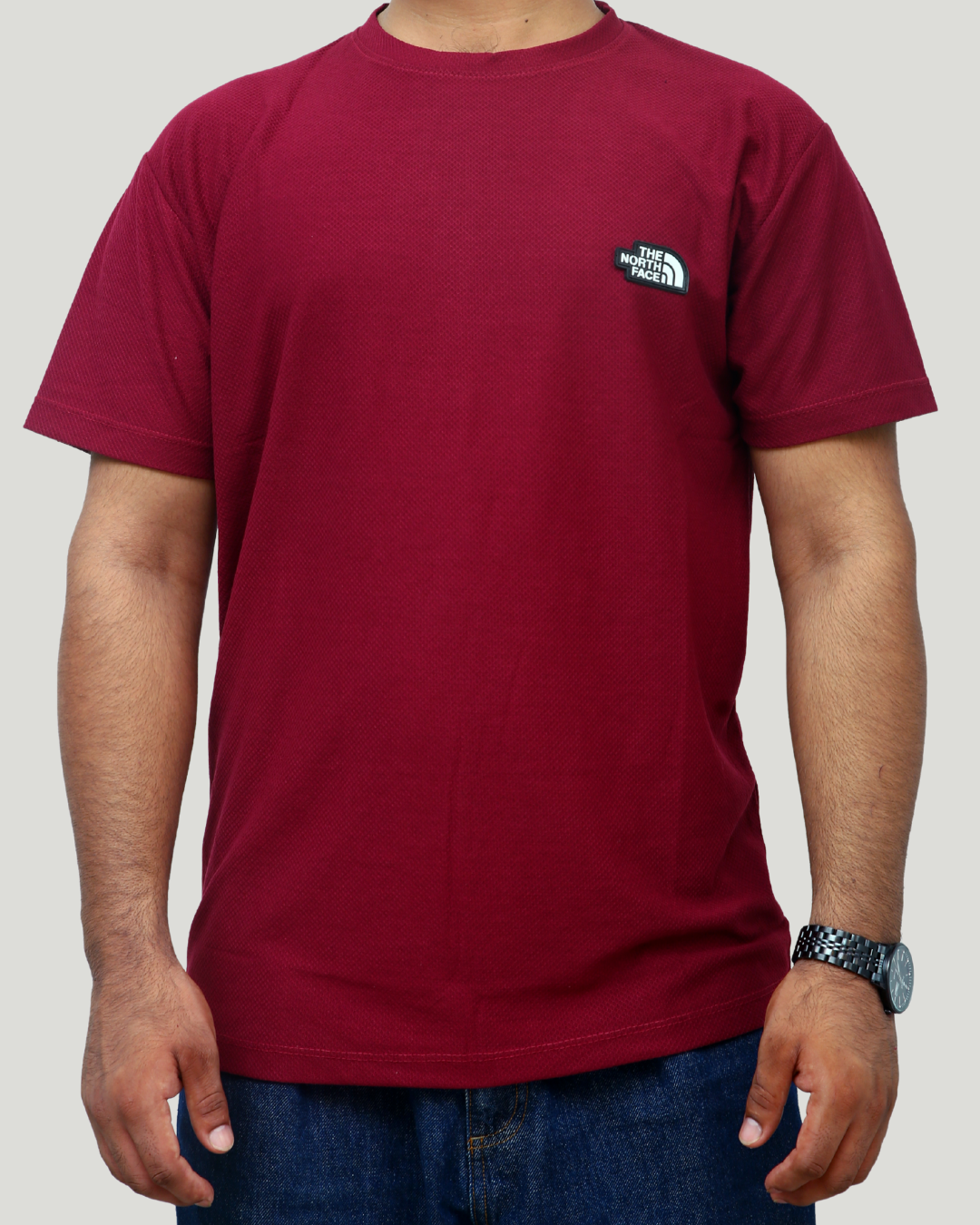 Classic Popcorn Knit Tee – Maroon