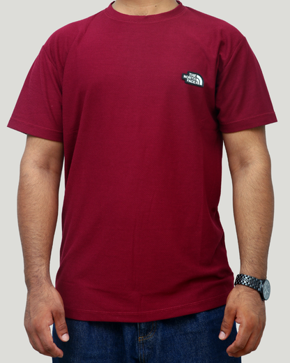 Classic Popcorn Knit Tee – Maroon
