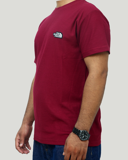 Classic Popcorn Knit Tee – Maroon