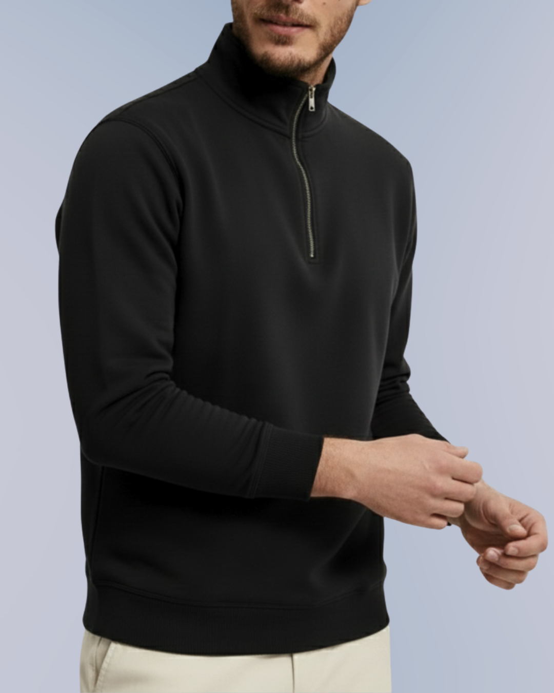 Quarter-Zip Mockneck – Black