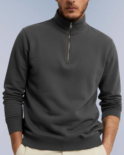 Quarter-Zip Mockneck – Charcoal Grey