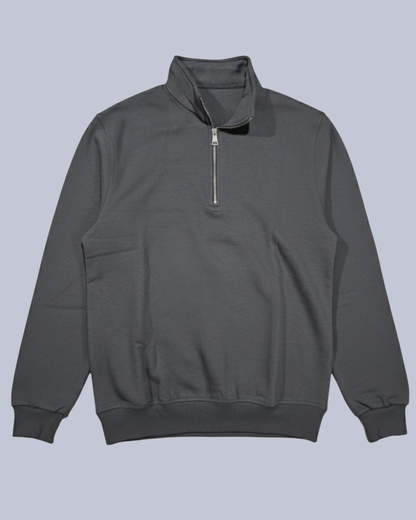 Quarter-Zip Mockneck – Charcoal Grey