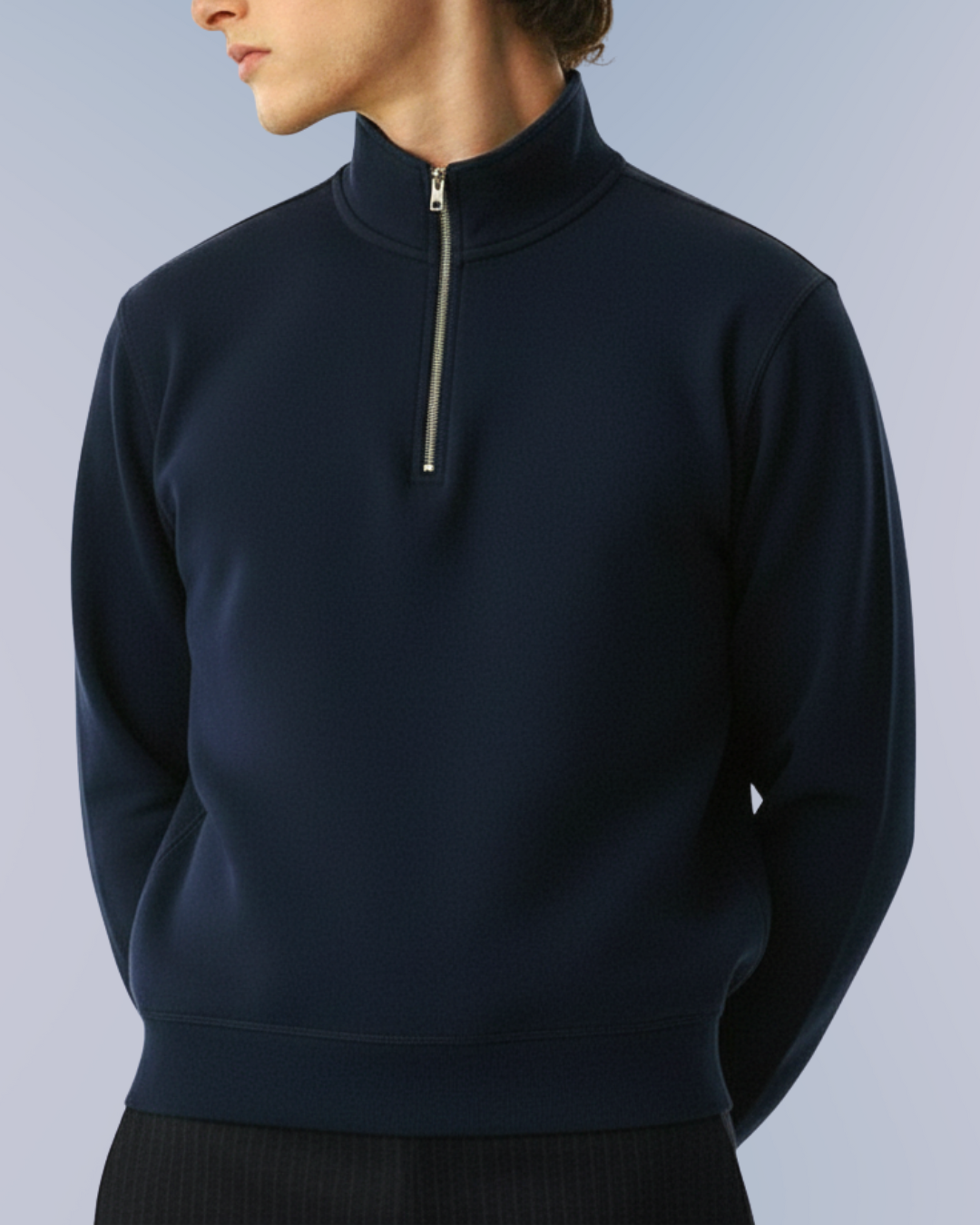 Quarter-Zip Mockneck – Midnight Navy
