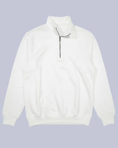 Quarter-Zip Mockneck – White