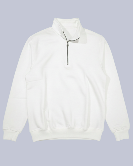 Quarter-Zip Mockneck – White