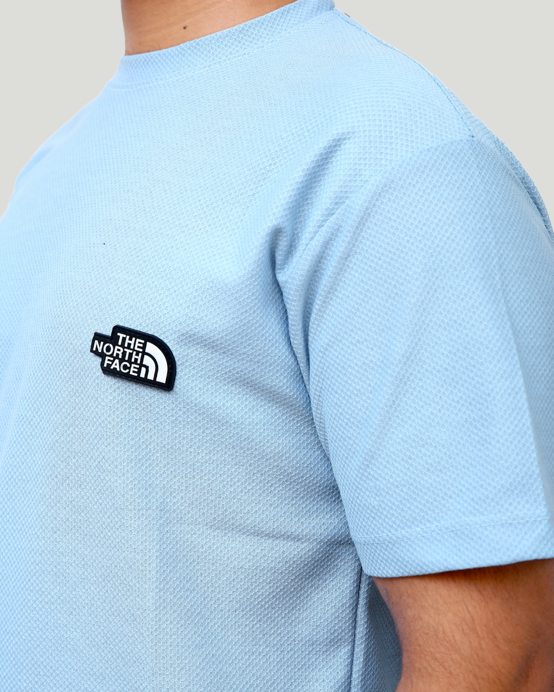 Classic Popcorn Knit Tee – Sky Blue