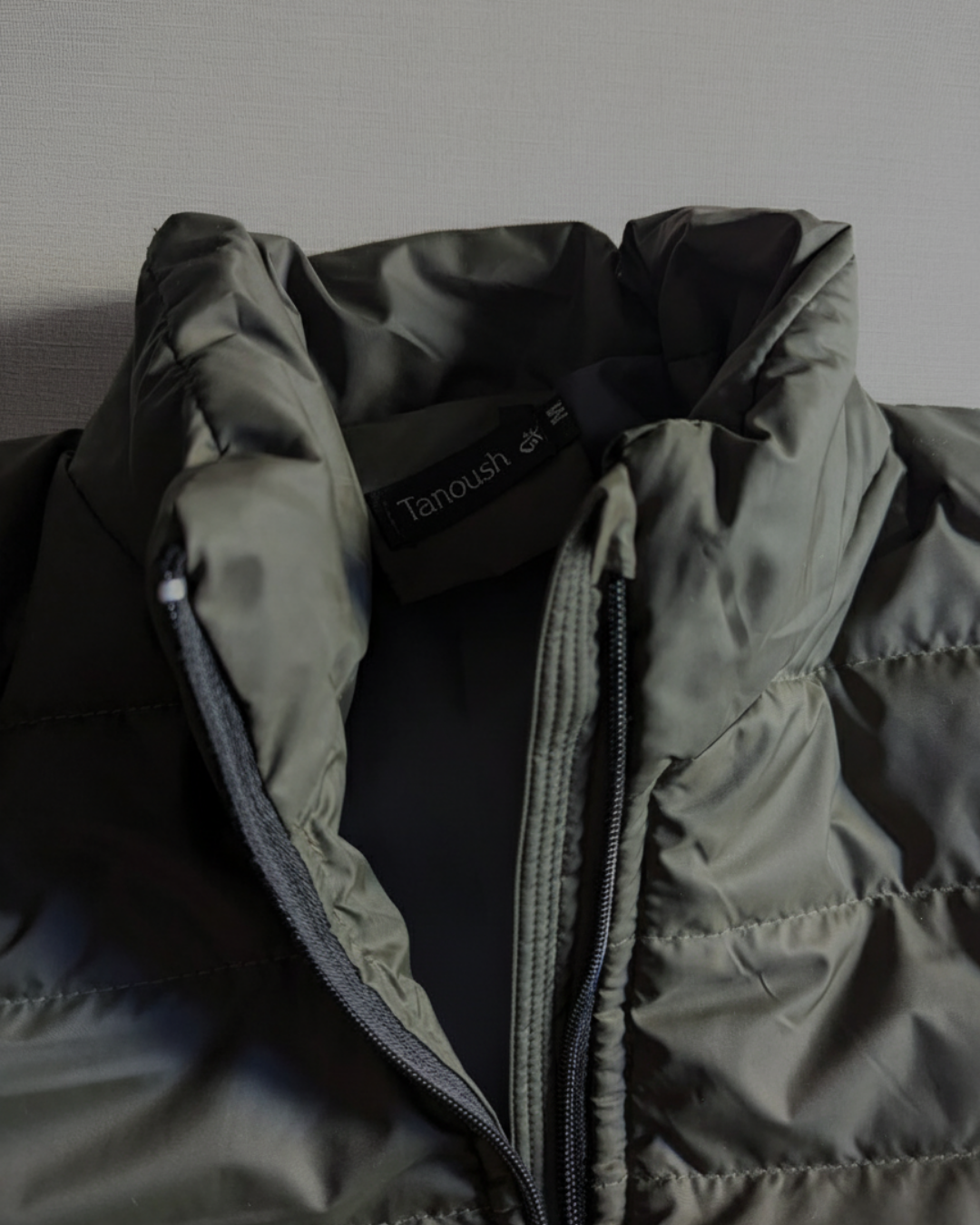 Stand Collar Puffer Jacket – Olive