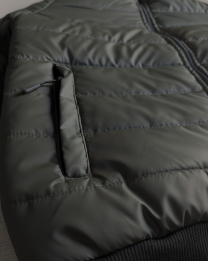 Stand Collar Puffer Jacket – Olive