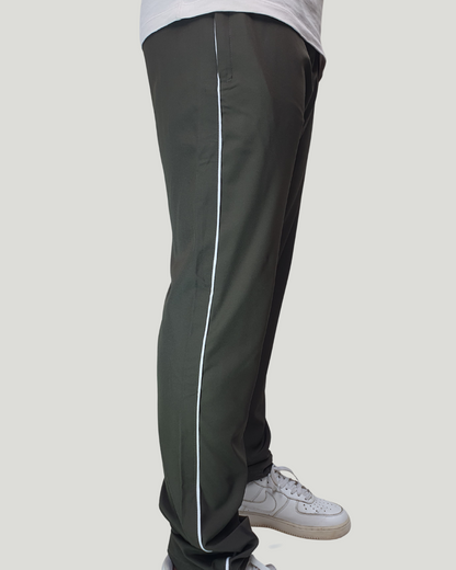 Unisex Straight Fit Piping Trouser – Olive Green