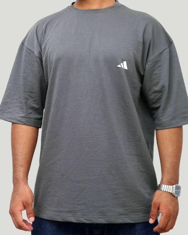 Oversize Waffle Knit Shirt – Grey