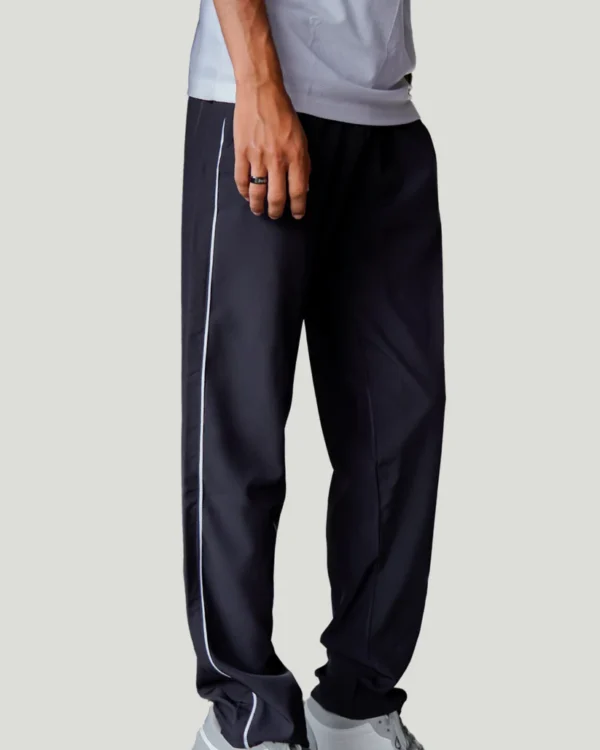 Unisex Straight Fit Piping Trouser – Black